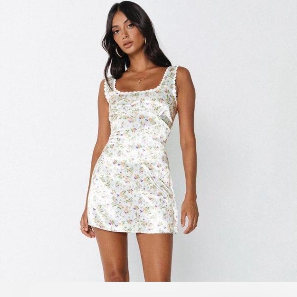 Princess Polly white floral mini dress size US 6